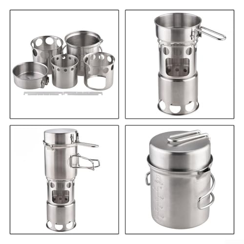 Stainless Steel For Camping Cookware Set with Nesting Stove Design for Reliable Cooking - Image 5