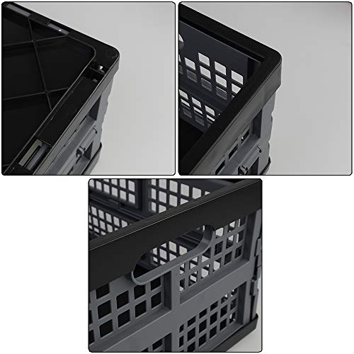 Ortodayes Collapsible Flat Plastic Folding Crate Basket, 3 Pack