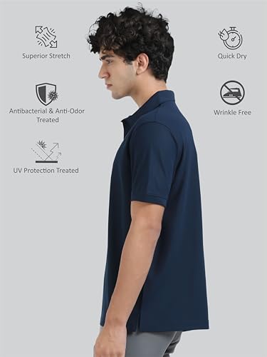 Image of STELLERS Men's Premium Polo T-Shirt Wrinkle Free Quick Dry Soft and Feather Touch Feel Regular Fit