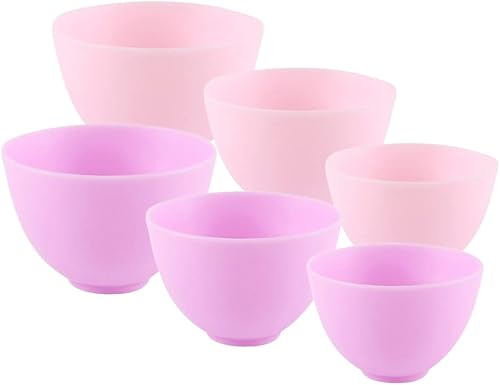 Ciieeo Mascarilla facial de silicona para el cuidado de la piel, cuenco de mezcla facial, cuencos de colores reutilizables, cuencos de preparación