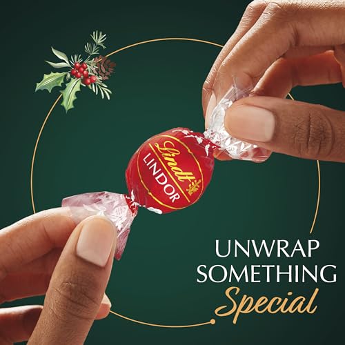 Image of Lindt LINDOR Holiday Assorted Chocolate Candy Truffles with Smooth, Melting Truffle Center, 15.2 oz. Bag