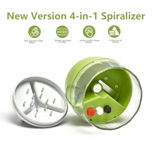 MOOREDLIFE Spiralizer Handheld Vegetable Slicer, 4 in 1 Zucchini Spaghetti Maker, Spiral Slicer For Making Quick Low Carb Veggie Noodles - Image 9