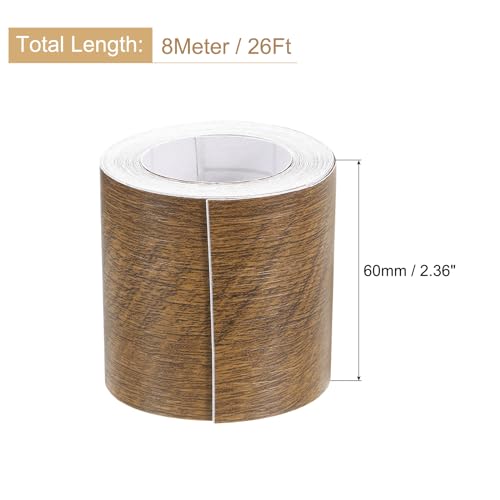 Image of uxcell 1 Roll Wood Grain Tape, 2.36 inch x 26 Ft Realistic Textured Repair Tape Self Adhesive Wood Textured Patch for Floor Wall Door Table Cabinets Desk Furniture Home Decor(Coffee Color)