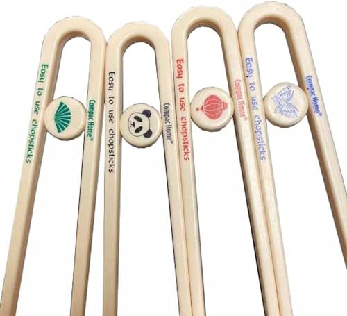 Compac Home Easy-to-Use Chopsticks, Plastic Dishwasher Safe, Great for All Ages, Parties, Stocking Stuffer, 4 Count - Thumbnail 5
