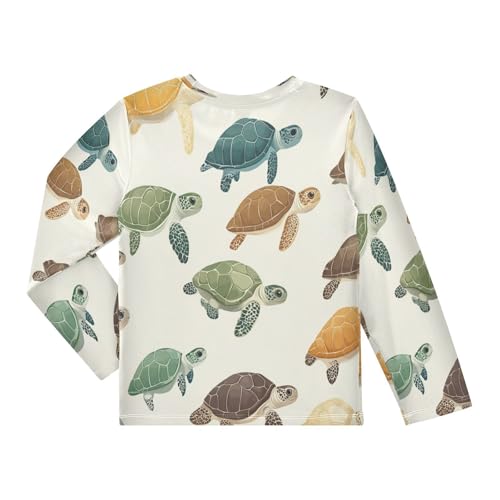 Turtle Pattern Print Design Boys Rash Guard Long Sleeve UPF 50+ Boys Swim Shirt Quick Dry Shirt for 3-12 Years2