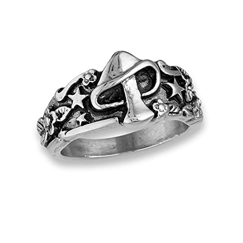 FORUBUS Retro Mushroom Ring for Women, Vintage Star Mushroom Band Ring for Women Valentines Day Boho Style Jewelry Gift-8
