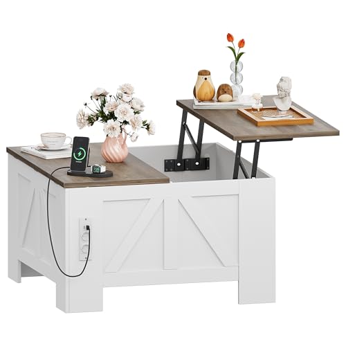 YITAHOME Couchtisch Höhenverstellbar Wohnzimmertisch mit versteckter...