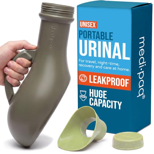 Medipaq Portable Urinal 1.2L, Male & Female Pee Bottle, Army...
