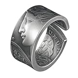 MongravaBowls Morgan Silver Coin Ring – Handcrafted from 1921 Morgan Coins, Adjustable Vintage 90% Silver Ring for Men & Women, Dual-Sided Historical Design, A Collectible Craftsmanship Piece