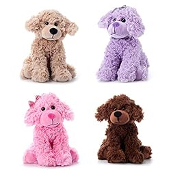 The Petting Zoo Scruffy Dogs Stuffed Animals, Purple, Tan, Pink and Brown Dog Plush Toys 11 inches