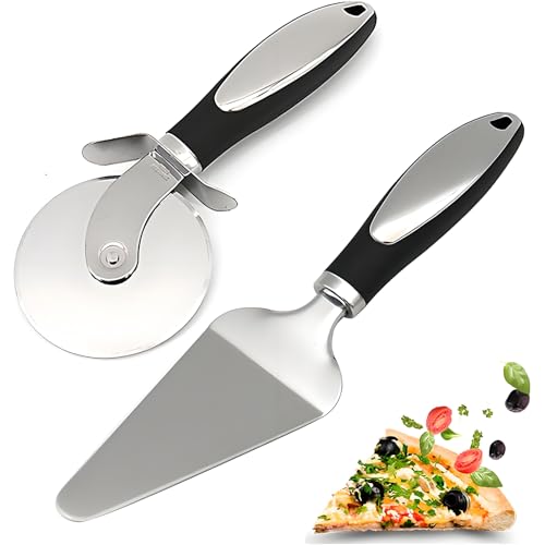 Recopilación de Cortapizzas más recomendados. 47 2 Piezas Cortador de Pizza, Acero Inoxidable, 21 x 8 cm, Herramienta Profesional para Cortar Pizza en Casa o Cocina, Diseño Ergonómico y Fácil de Limpiar