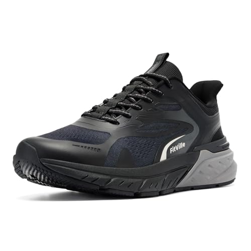 FitVille Extra Weit Walkingschuhe Herren Slip on Sneaker Atmungsaktive Laufschuhe Dämpfende Sportschuhe Joggingschuhe Bequeme Fitnessschuhe Schuhe Turnschuhe für Breite Füße Schwarz EU 50 X-Weit FitVille Extra Weit Walkingschuhe Herren Slip on Sneaker Atmungsaktive Laufschuhe Dämpfende Sportschuhe Joggingschuhe Bequeme Fitnessschuhe Schuhe Turnschuhe für Breite Füße Schwarz EU 50 X-Weit