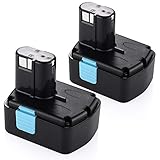 {Upgraded}Powerextra 2 Pack 14.4v 2.5Ah Replacement Battery for Hitachi 324367 EB1414S EB 1414, EB 1414S, EB 1424, EB 14B, EB 14S Hitachi Battery eb1414s