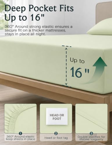 Image of Full Size Sheets, Cooling & Soft Deep Pocket Bed Sheet Set, 4PC