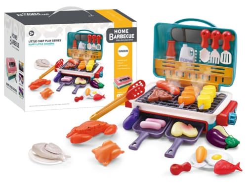 子供 クッキングおもちゃ 知育玩具 キッチントイ BBQ おもちゃ 色が変わる ライトと音 おままごとセット 親子遊び 食器 食材 リアルな家電 園祝い お誕生日 クリスマス プレゼント