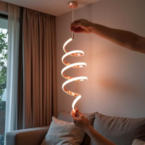 Image of BrightLyt Adjustable Spring Style LED Hanging Lights for Living Room /Bedside, Pendant Lights for Ceiling of Kitchen Island, Hanging Lights for Home Decoration /Dining Area /Cafe (Pack of 1)