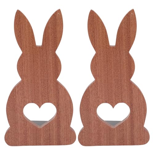 Support livre lapin en bois de qualité supérieure motif cœur marron