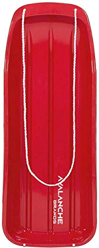 Avalanche Brands - Classic Downhill Toboggan Snow Sled Includes Pull Rope and Handles (Red 48\") - Fit for 2 Riders