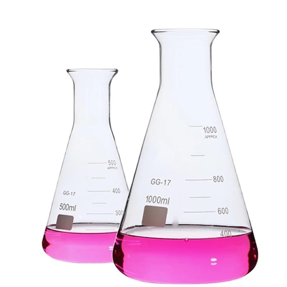Borosilicate Glass Conical Flask, Glass Erlenmeyer Conical Flask Bottle with Trumpet for Lab Experiments 50-1000ml(200ml)