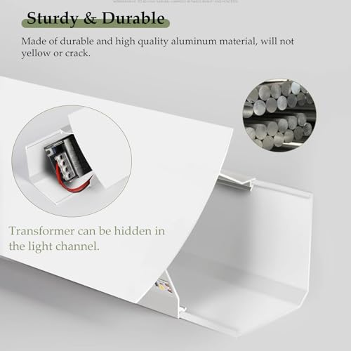 Moldura de cornisa LED para techos riel de iluminación indirecta perfil aluminio 2m 4