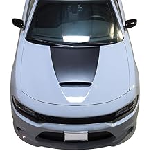 Bogar Tech Designs for Dodge Charger 2015-2023 Upper Custom Power Hood Vinyl Decal - Matte Black