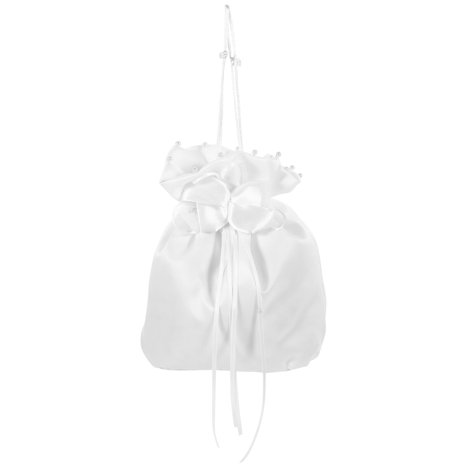 Bolso de Boda para Novia, Elegante de Tela Blanco, 1