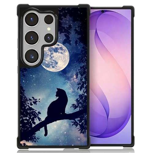 Coque Samsung S26 Ultra chat lune antichoc rigide pour fille garçon