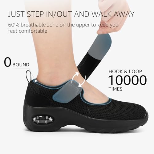 STQ Womens Walking Shoes Non Slip Orthopedic Shoes Adjustable Mary Jane Shoes2