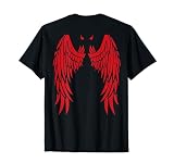 Diseño de diablo con cuernos y alas de demonio, este diseño artístico bueno y malvado es perfecto para los fans de mitos y leyendas bíblicas, y personas que aman las obras de arte de estilo tatuaje.