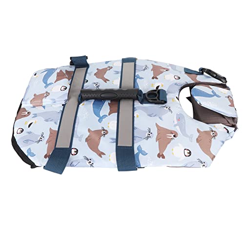 Qukaim Chaleco salvavidas reflectante para perros, chaleco salvavidas ajustable para nadar y navegar, perros medianos a grandes, impermeable con asa de rescate