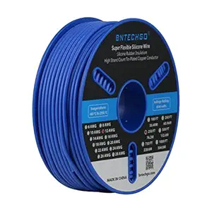 BNTECHGO 12 Gauge Silicone Wire Spool 250 ft Blue Flexible 12 AWG Stranded Tinned Copper Wire