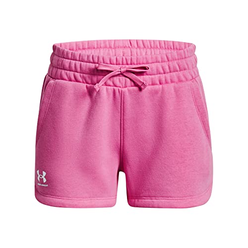 Short en molleton Under Armour fille rose Youth L pour le sport au quotidien