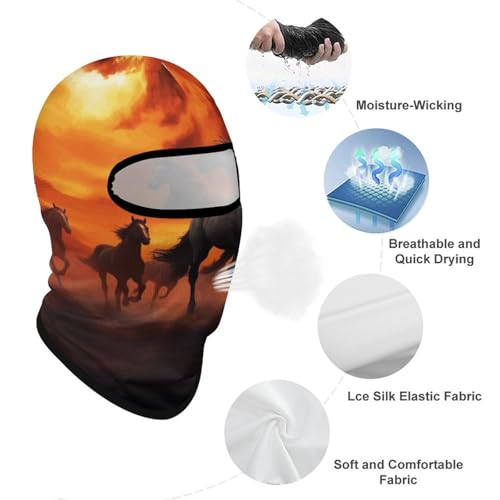 Balaclava para hombre, máscara para esquí y ciclismo, con diseño de nubes brillantes rojas, cubreboca para invierno miniatura 3