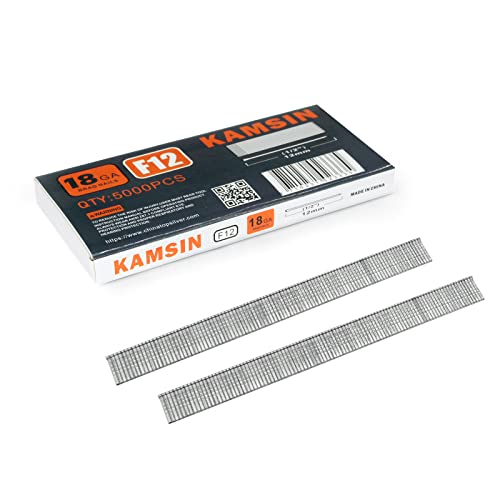KAMSIN 18 Gauge Brad Nails, 1/2-Inch Length Galvanized Finish Chisel Point Collated Brad Nails (5000 per Box)