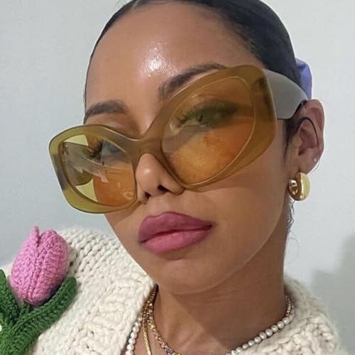 Fashion Oversized Cat Eye Women Sunglasses Uv400 Retro Men Matte3