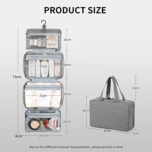 Jekugot Hanging Travel Toiletry Bag For Women Large Travel Makeup Bag 4 Storage Compartments, Can Be Fully Open To Carry, Suitable For Travel Accessories #TOP1