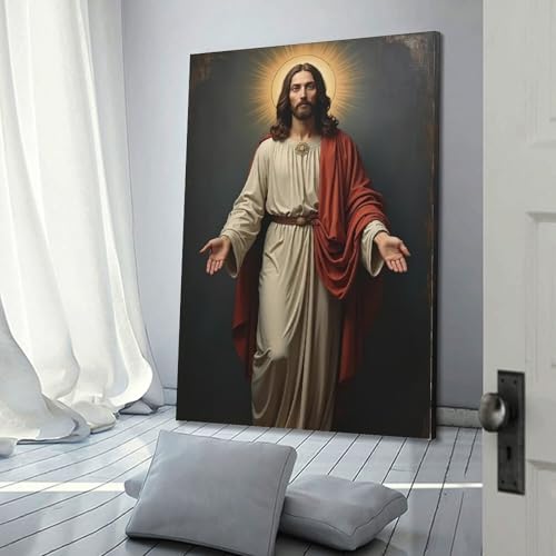 Poster chrétien Jésus Toile Déco Chambre 30x45cm - 2