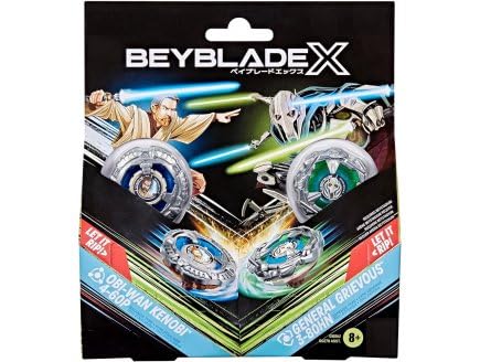 Coffret Pack 2 Toupies Beyblade X Star Wars : Obi wan Kenobi 4 60p + General Grievous 3 80hn Type Balance Et Équilibre - vue 1
