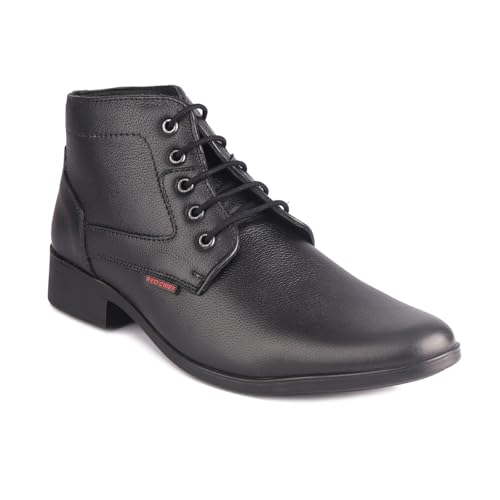 Red Chief Genuine Leather Formal Derby Boots for Men | Premium & Stylish Office Footwear | Black | RC3545 001