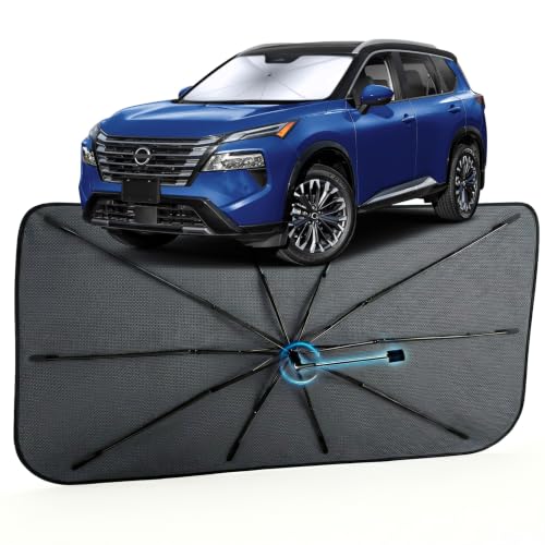 Image of Car Windshield Sun Shade for Nissan Rogue 2021-2026, Foldable Car Sunshade | For Front Window,Car Shades Umbrella with Reflective Coated Fabric, Sun Visor Keep Car Cool&Protects Interior,1:1 Exact Fit