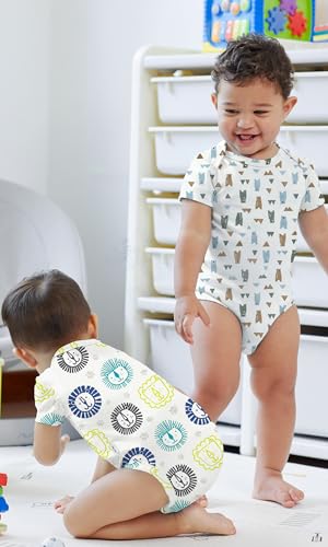 Image of KOH KOH Kids Short Sleeve Cotton Solid Lap Shoulder Baby Bodysuit