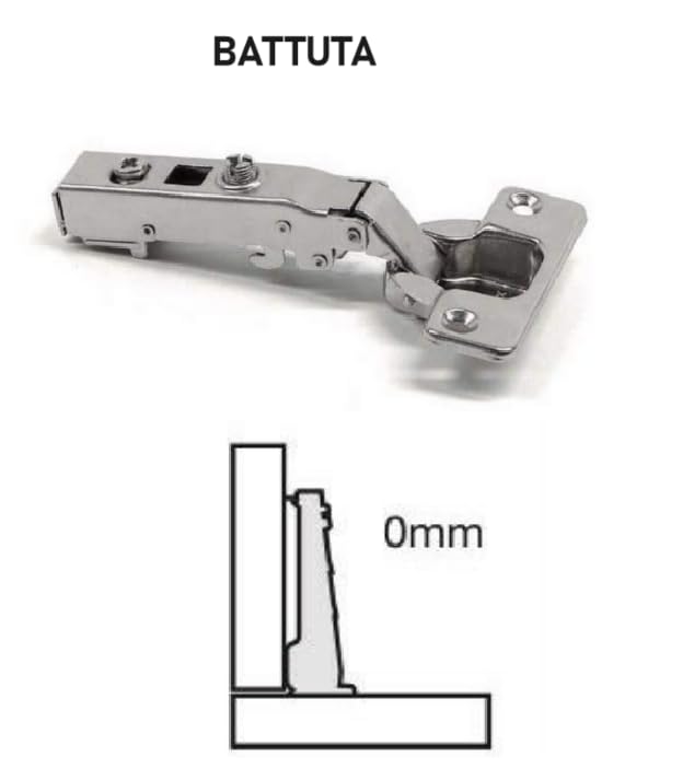 Bricoleva.it Kit of 2 Cushioned Hinges - Soft Closing, Adjustable Base, Alloy Steel, Contemporary Style, White, Unfinished - Image 2