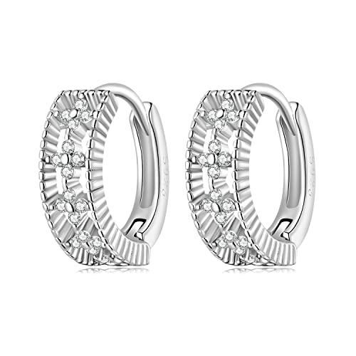 Boucles d'oreilles créoles argent 925 zircone cubique petites boucles