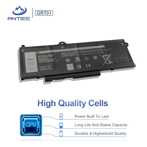 Image of ANTIEE GRT01 64Wh Laptop Battery for Dell Latitude 5421 5431 5521 5531 | Precision 3470 3561 3571 3581 3591 Mobile Workstation Alienware M17 R5 AMD Gaming Battery 0P3TJ 0R05P0 05RGW 15.2V 4-Cell