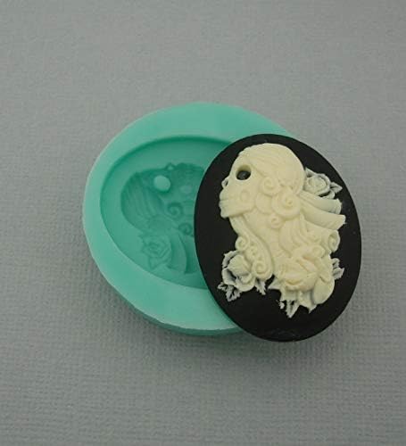 Findings Stop Brand Silicone Mold Cosplay Skeleton Cameo Flexible for Crafts, Jewelry, Resin, Scrapbooking, Polymer Clay