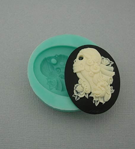Findings Stop Brand Silicone Mold Cosplay Skeleton Cameo Flexible for Crafts, Jewelry, Resin, Scrapbooking, Polymer Clay