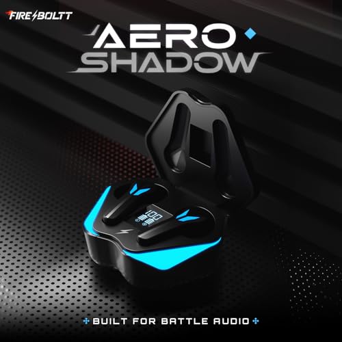 Image of Fire-Boltt Aero Shadow TWS Earbuds Custom EQ, RGB Lights, Wireless Bluetooth 5.4, Music & App Support, 50H Playtime, Fast Charging Case, 50ms Low Latency for Gaming, Touch Controls - Onyx Black