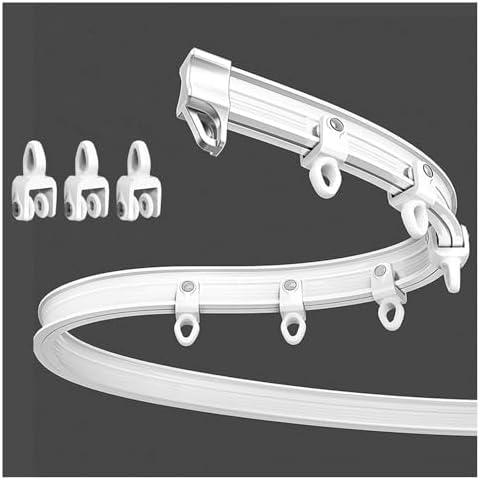 Heavy Duty Curtain Rails & Fittings, Flexible Ceiling/Wall Mount Track, Ultra-Thin Room Divider Rod for Bedroom & Patio Sliding Doors (Double/Ceiling, 4m/13.12ft)