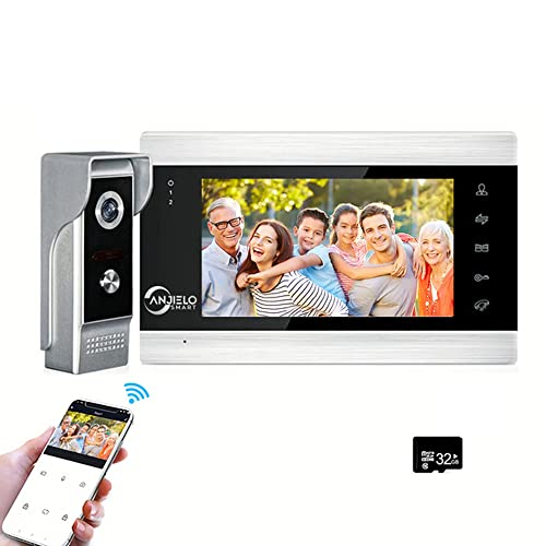 Interphone vidéo WiFi avec Sonnette 960P/AHD Wired 7 Pouces Tuya Smart APP Détection de Mouvement Vision Nocturne Cover