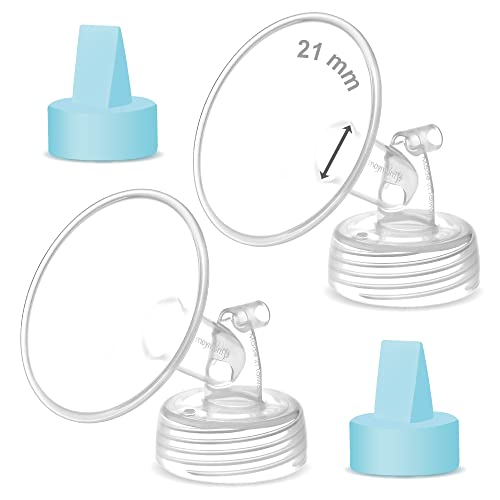Image of Maymom Pump Part Compatible with Spectra Ameda Luna Pumps, Incl Wide-Mouth 21mm Flange Blue Duckbill Valve; Not Original Spectra S1 S2 9 Plus Synergy Gold Replacement Pump Parts Accessories
